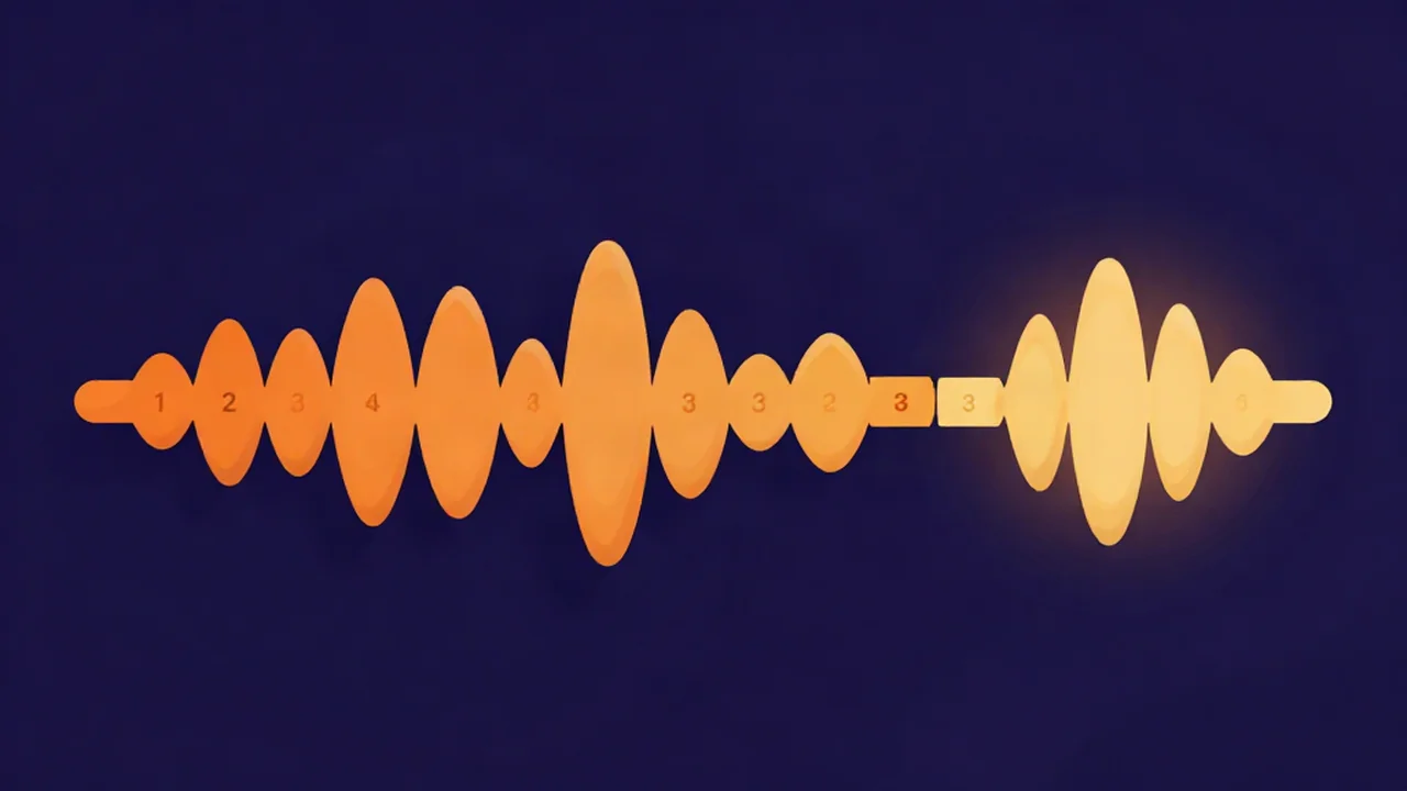 Flat illustration of several numbered song waveforms trimmed on the beat and joined into one unbroken continuous DJ mix