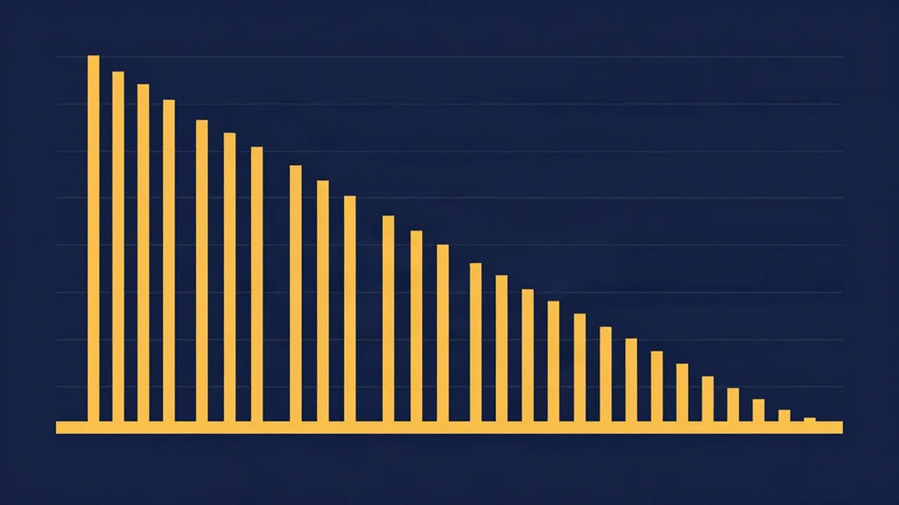 Brown noise spectrum shown as amber bars that are tallest at the low frequencies and shrink steadily toward the treble