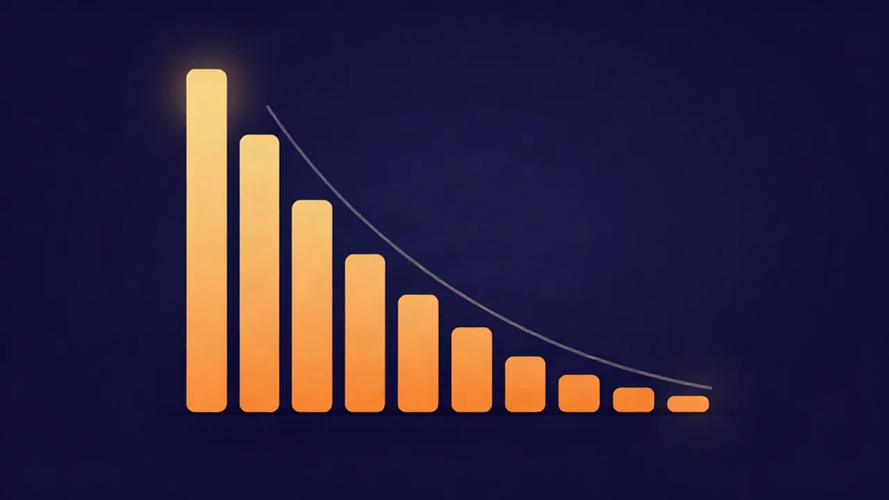 Compression ratio illustration showing tall audio peaks reduced to shorter, flatter bars along a curve